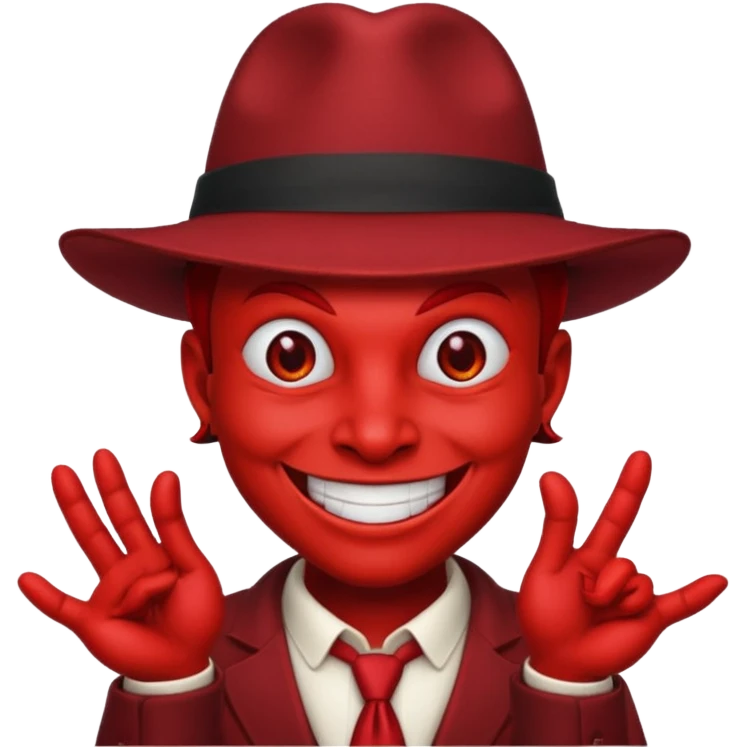 Devil with red fedora emoji