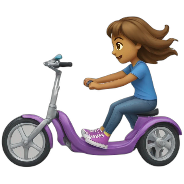 Girl goes on roller emoji