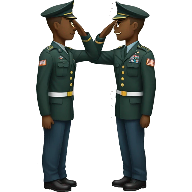 African American soldier saluting  emoji