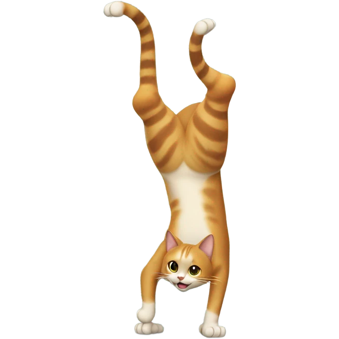 cat doing a handstand  emoji