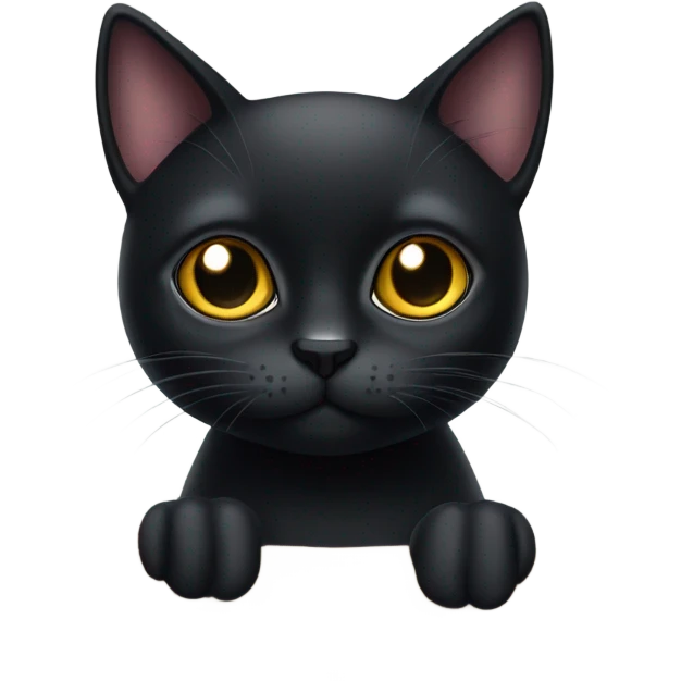 a black cat with large adorable eyes emoji