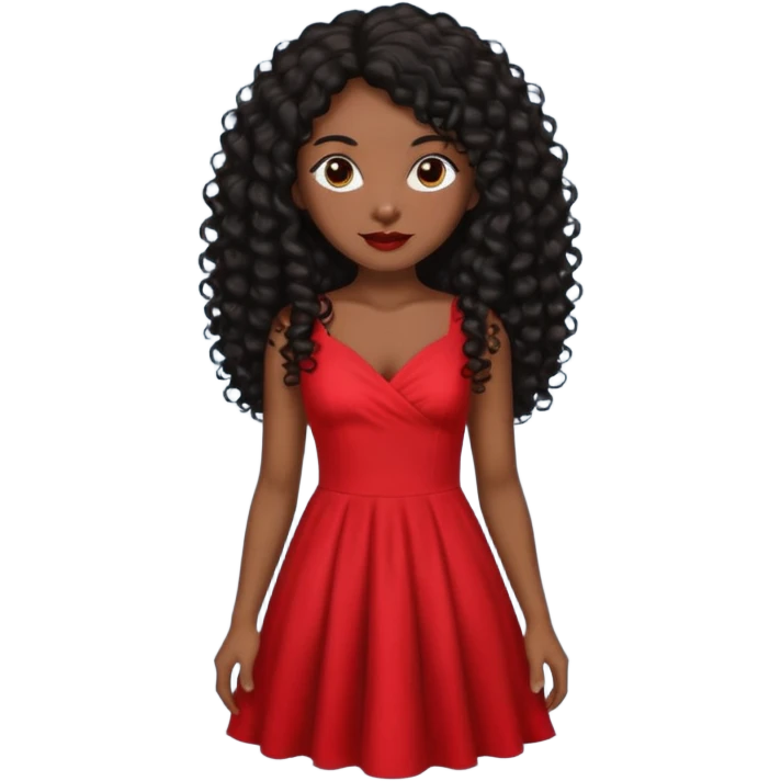 Mujer morena pelo negro rizado largo emoji