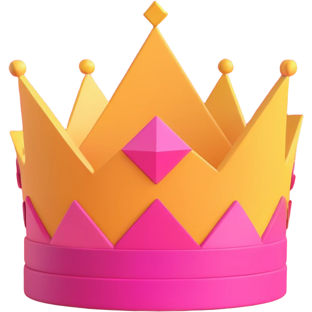 minimalist geometric crown in pink emoji