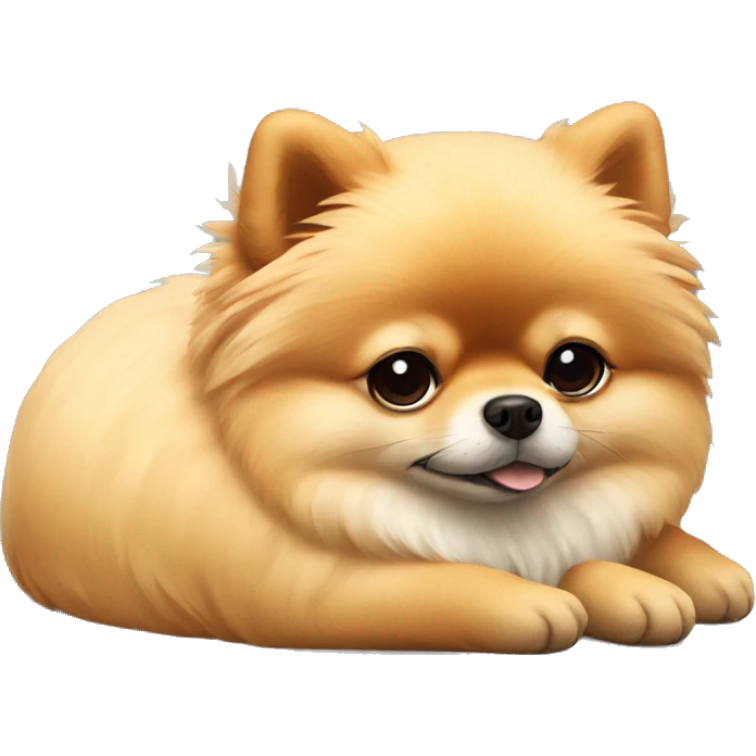 Realistic Pomeranian napping  emoji