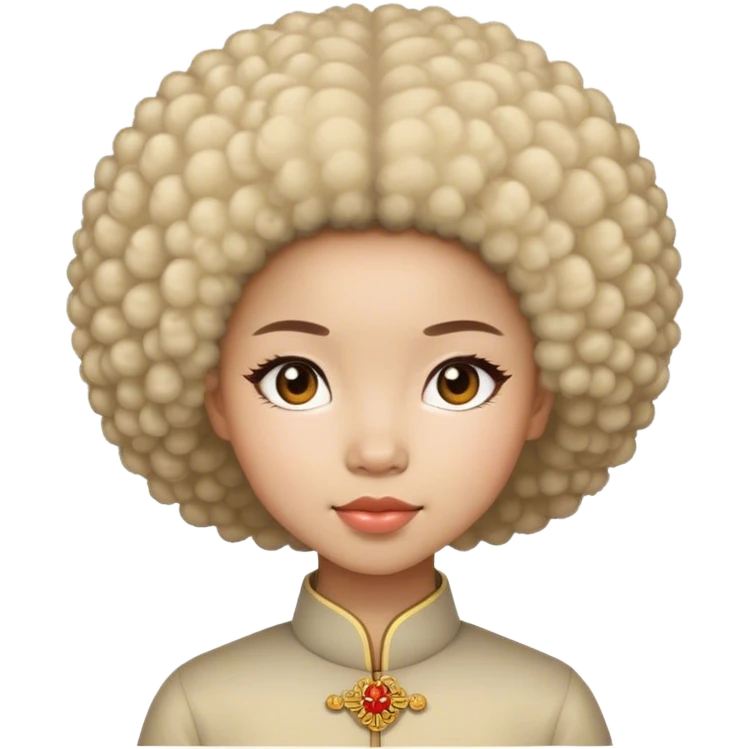 A Chinese girl with a afro emoji
