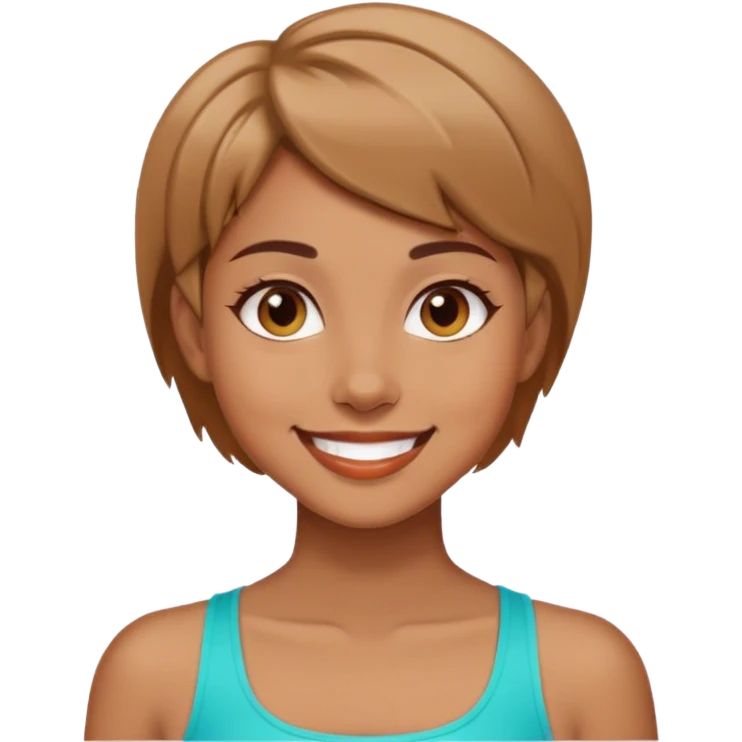 light brown girl with short hair who loves healthy lifestylee emoji