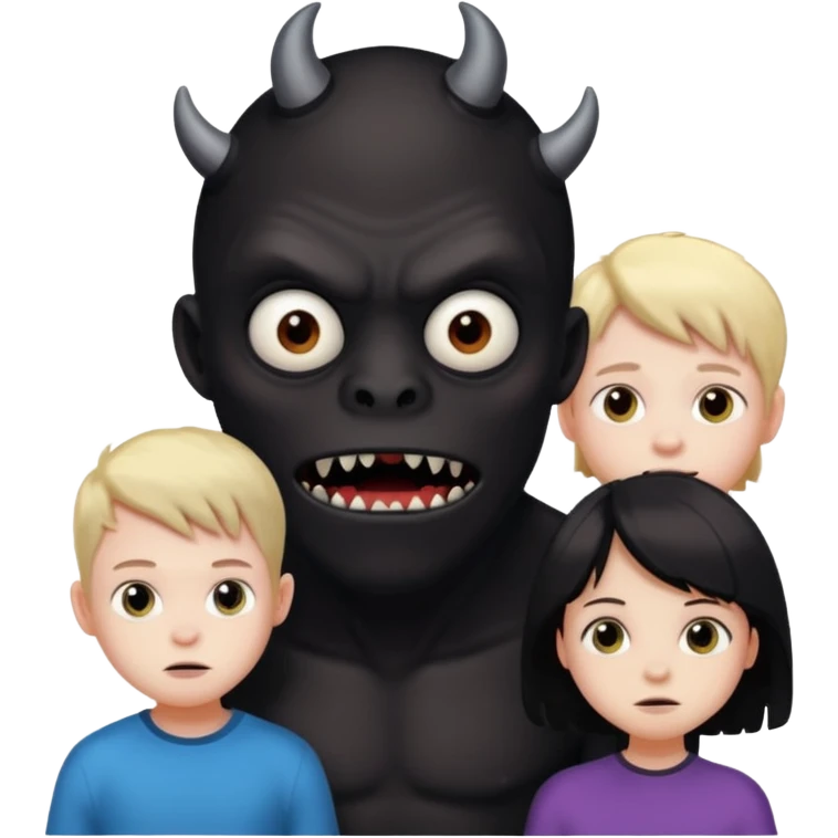 do me a black monster with kids around him emoji