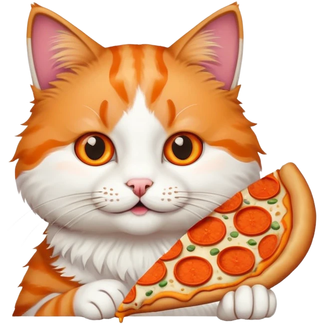 cat eating pizza emoji