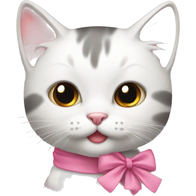 Kitty with pink bow emoji