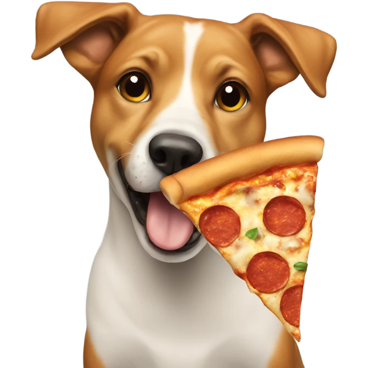 Dog eating pizza emoji