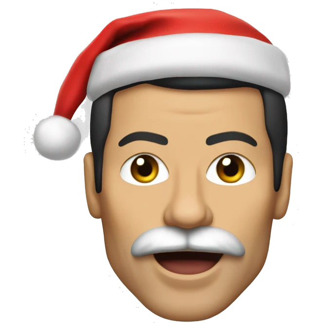 Freddie Mercury as santa claus emoji