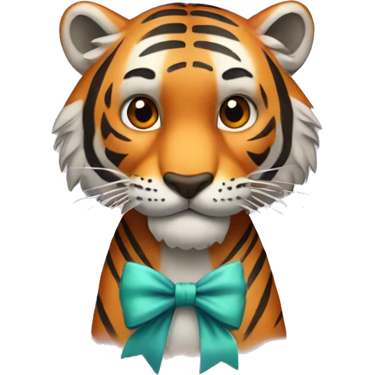 Tiger with a bow emoji