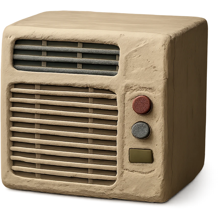 window air conditioning unit with buttons and vents in claymation style with matte finish and soft lighting emoji