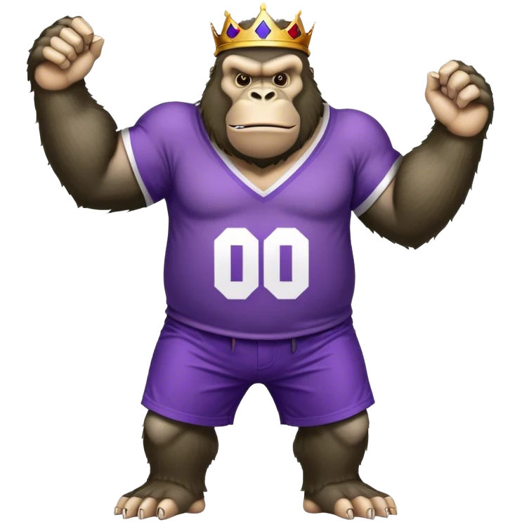 king kong wearing dockers jersey white and purple anchor emoji
