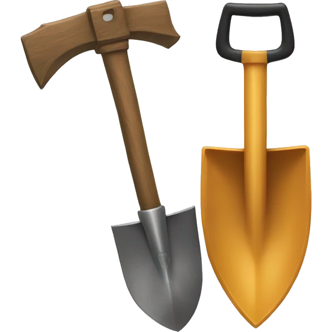 A pickaxe and shovel crossed over each other, possibly with a small Bitcoin symbol. emoji