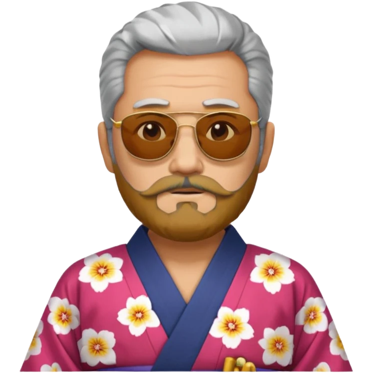 kimono  ancient man with sunglasses emoji