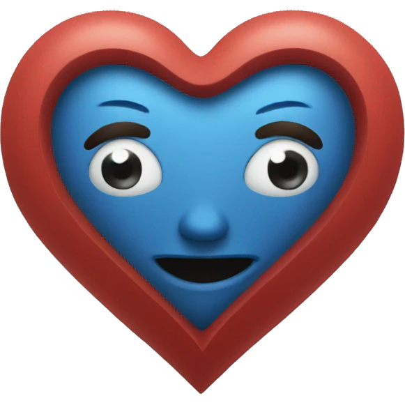 Heart that is blue and red emoji