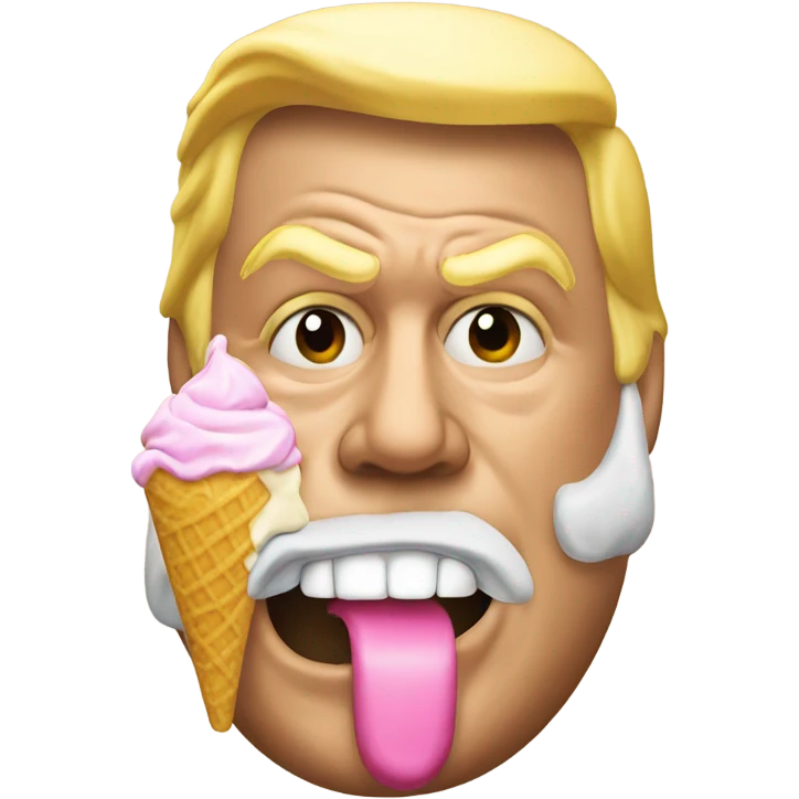 Donald Trump eating ice cream emoji