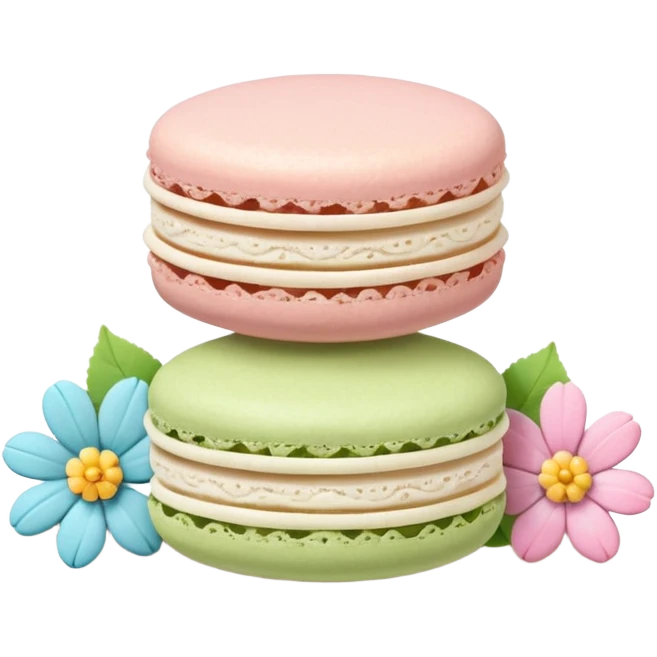 Le Durée Paris macaron et fleur emoji