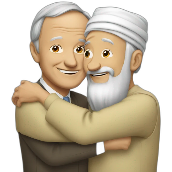 Chrétien et arab hug emoji