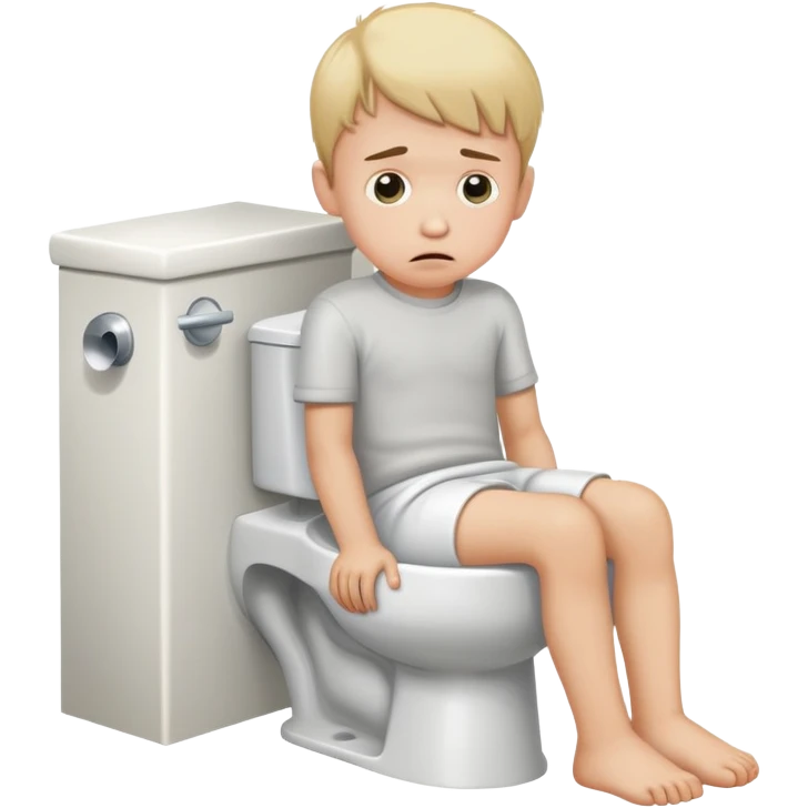 A little boy with his head stuck in a toilet  emoji
