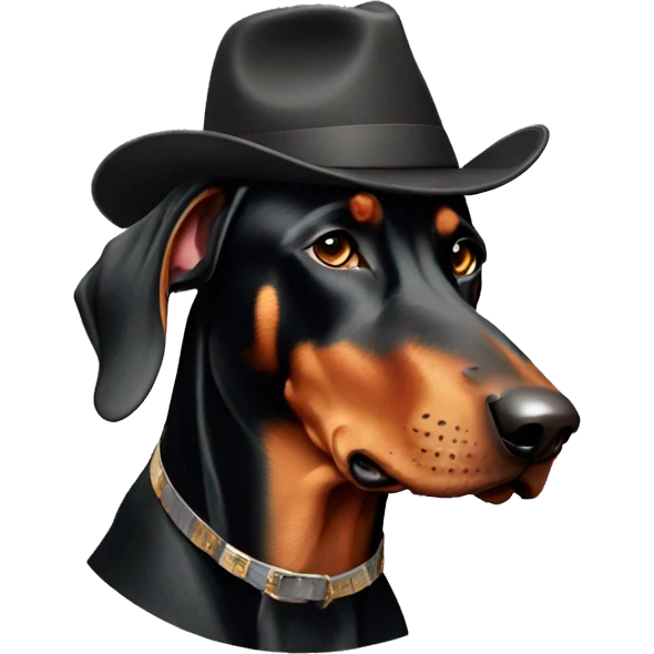 Doberman with hat emoji