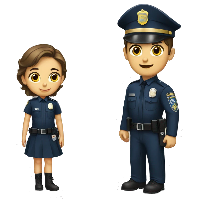 Policia con una niña emoji
