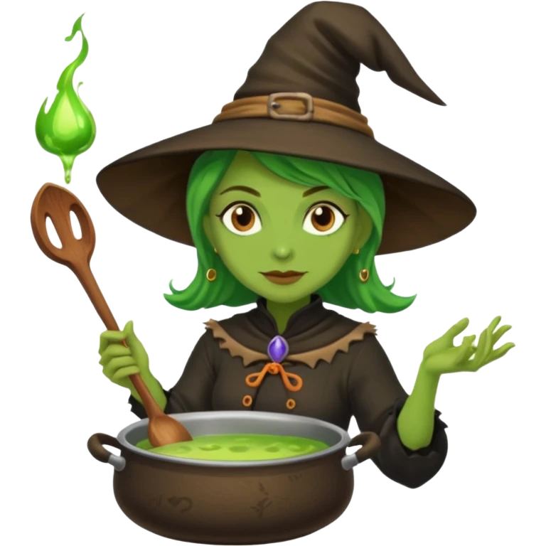 green witch cooking potion emoji