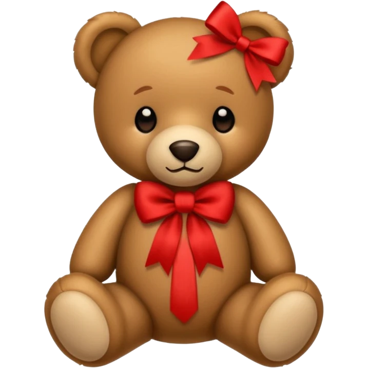 teddy bear with red ribbon emoji