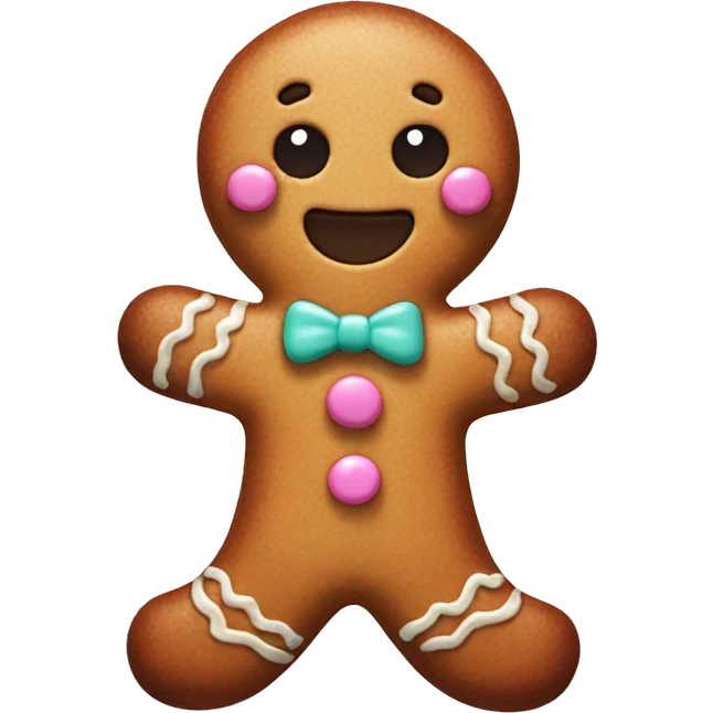 Pastel gingerbread man emoji