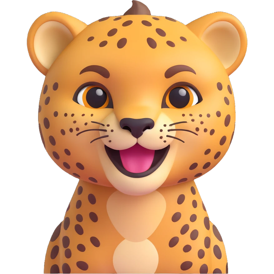 cheetah, 3d emoji style emoji