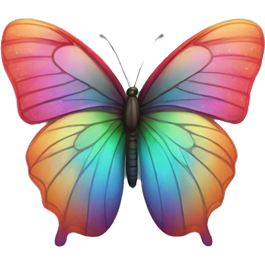 glossy rainbow butterfly emoji