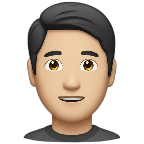 Asian Man with Black Hair and N95 Mask emoji