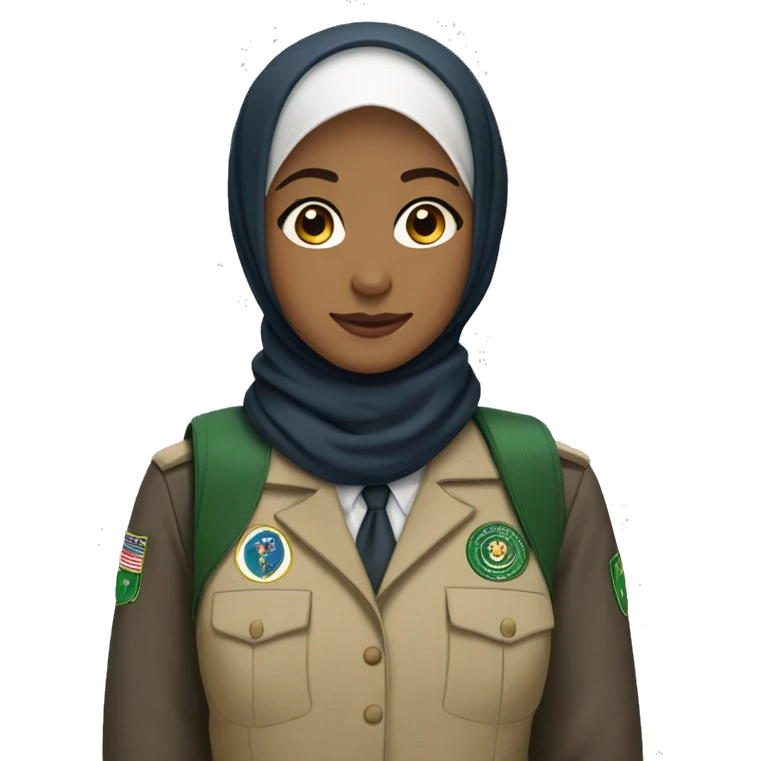 Hijabi with a scout uniform emoji