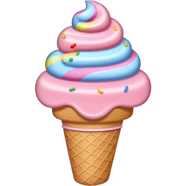 baby pink ice cream with sprinkles emoji