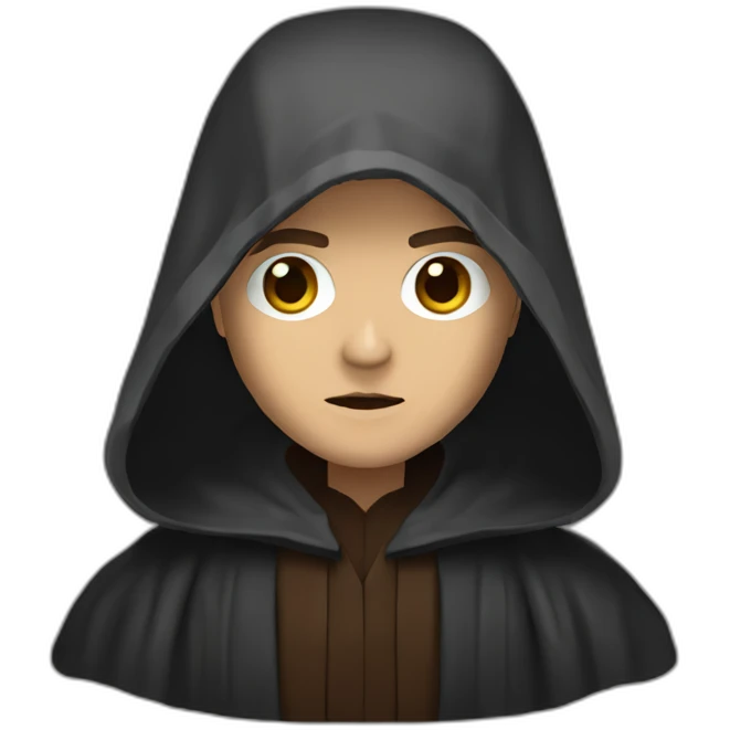 Dark side anakin skywalker (sith eyes) (brown hooded robe) (portrait, front facing) emoji