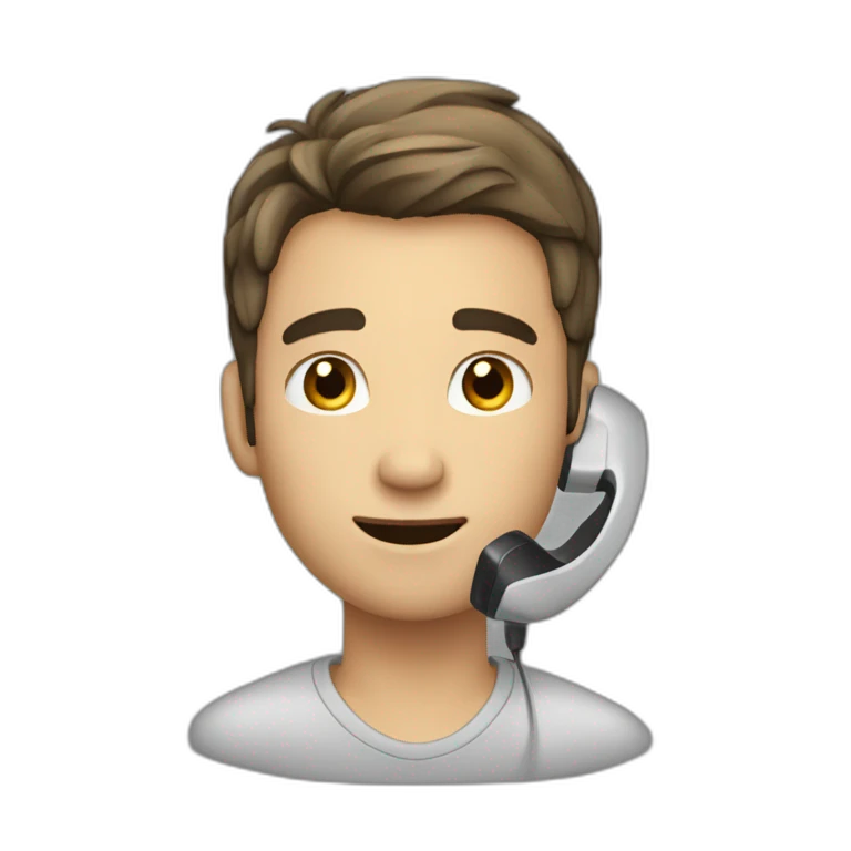 a 21 years old man with low hair and stubble calling on the phone wondered emoji