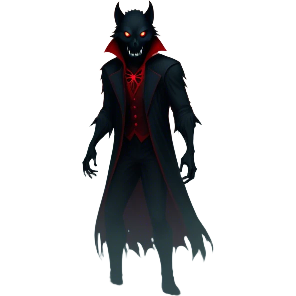 Icon for Horror Movies: A chilling collage with a monstrous werewolf or vampire, dark silhouettes, eerie graveyards, and creepy elements like spiders and tombstones. Ghostly fog surrounds, with a blood-red moon in the sky. The atmosphere is unsettling, eerie, and haunting. Transparent background. emoji