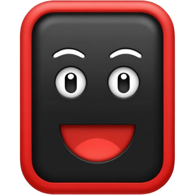 Прямоугольник чёрного цвета с красной обводкой.  Внутри прямоугольник текст "Перерыв" emoji