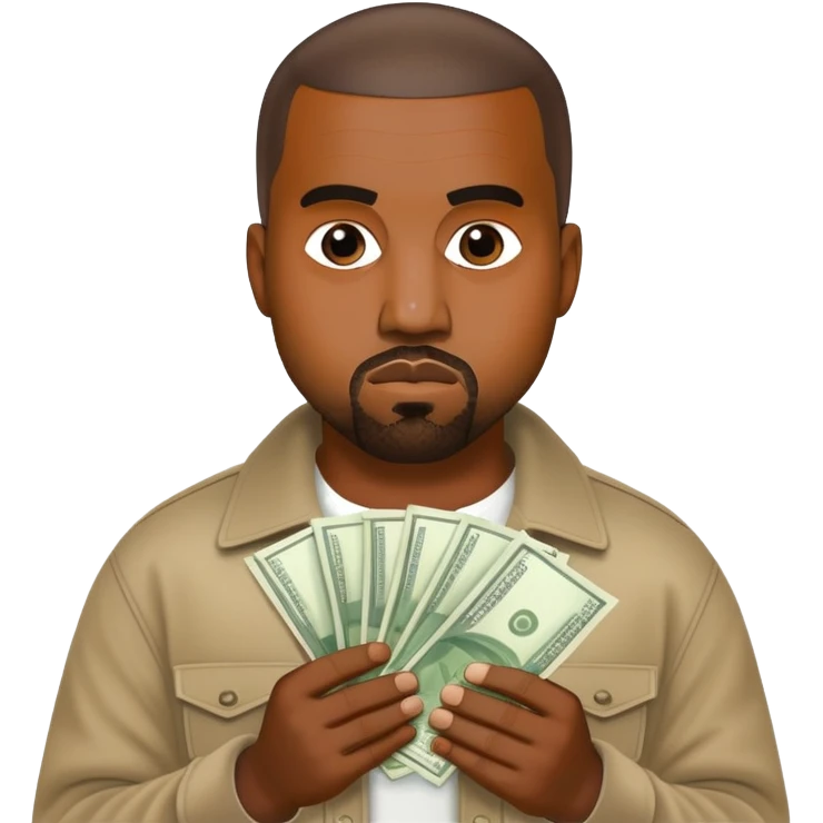 kanye west holding money  emoji
