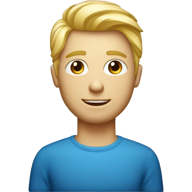 homme blond au yeux bleu avec un ordinateur avec le logo de instagram emoji