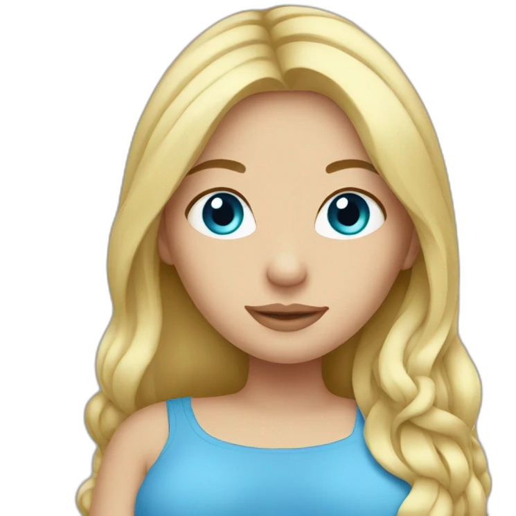 Pregnant blonde with long hair and blue eyes emoji