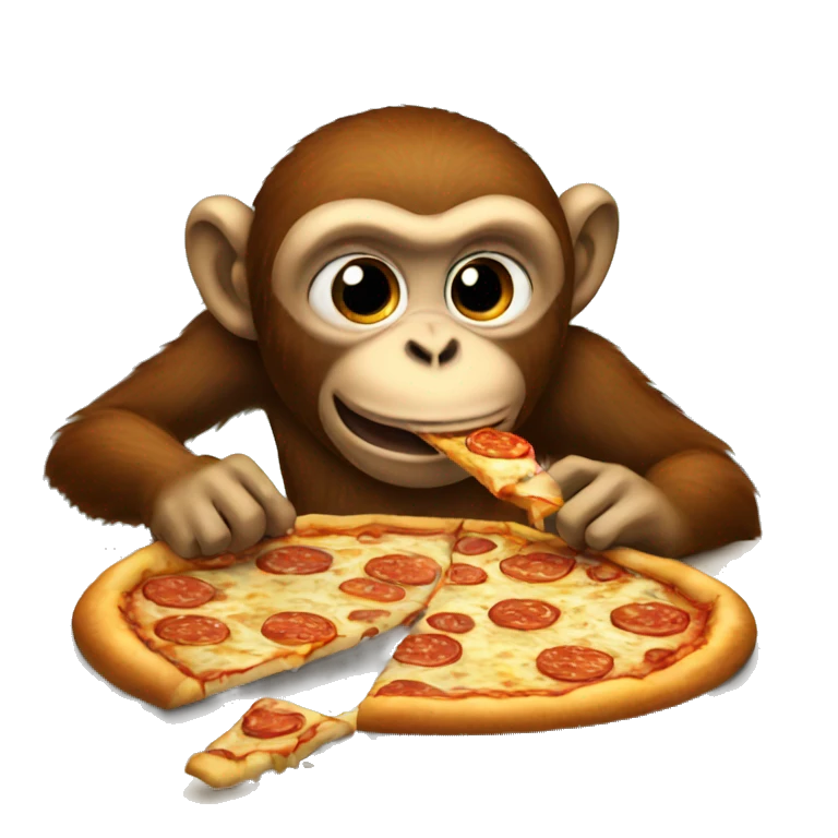 Monkey eating pizza emoji
