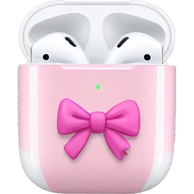 Pink airpods with bows emoji