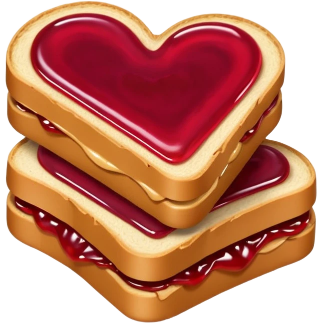 peanut butter and jelly, and between them a heart emoji