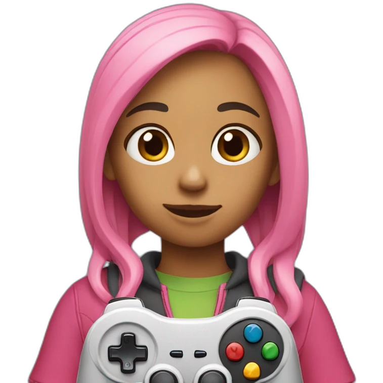 Girl playing videogame emoji