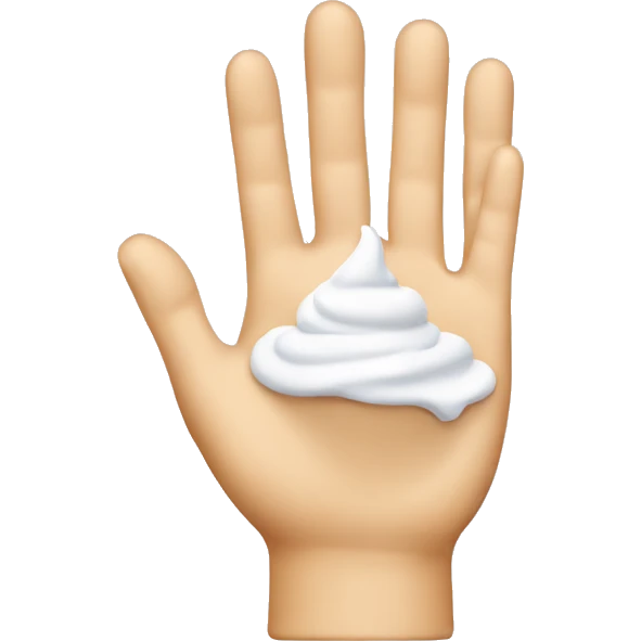Hand with cream emoji