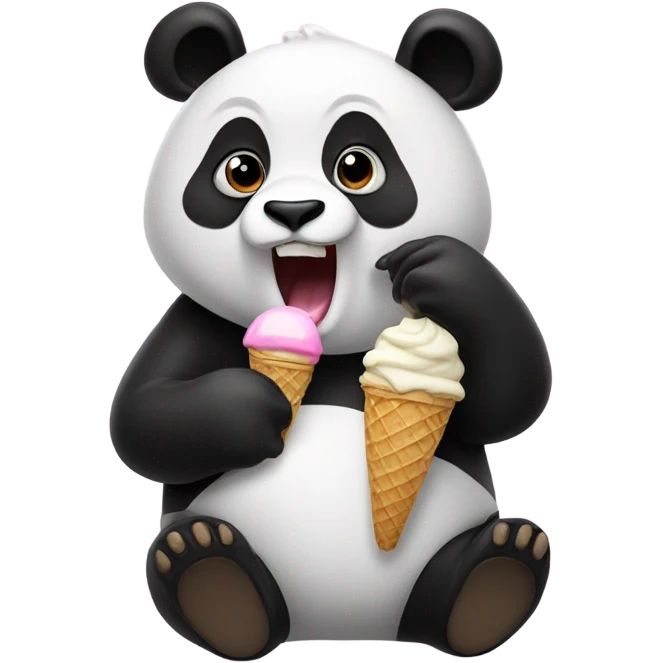 Panda eating ice cream emoji
