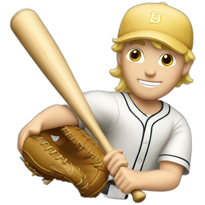 Blond Guy playing baseball emoji