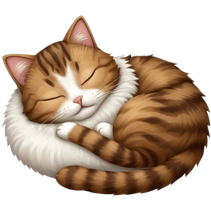 dark brown tabby and white cat sleeping upside down emoji